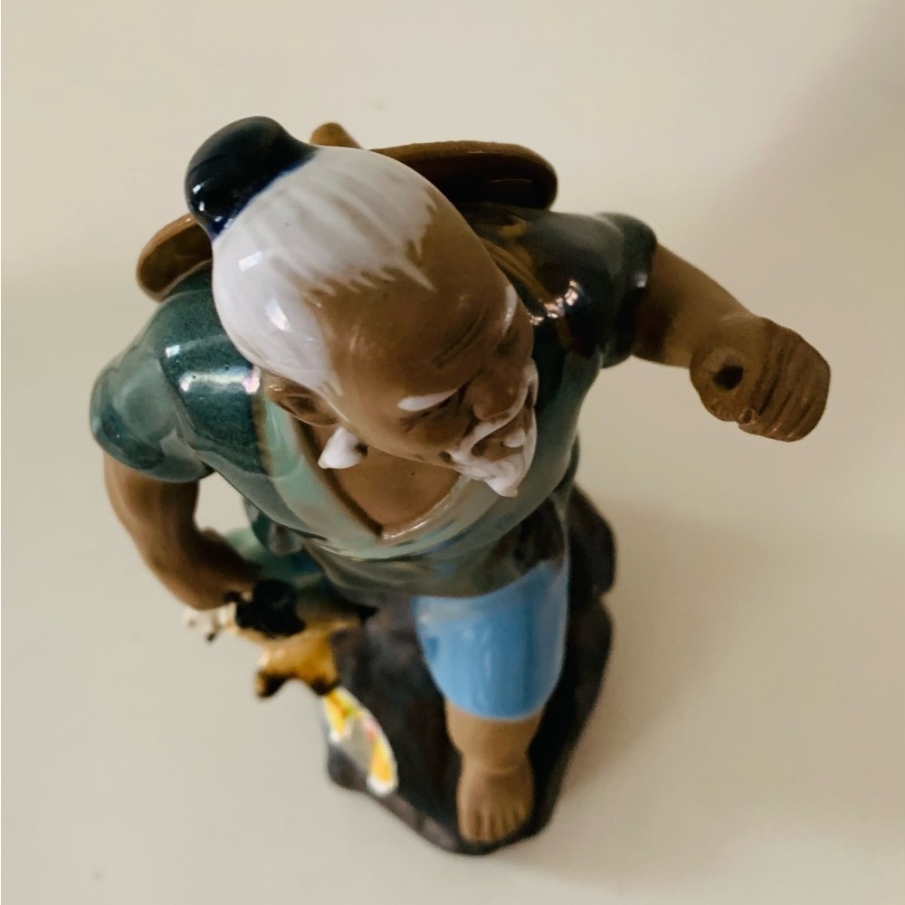 Vintage Chinese Mudman Fisherman
Shiwan Figurine 8.5" Tall Stamped - Picture 6 of 9